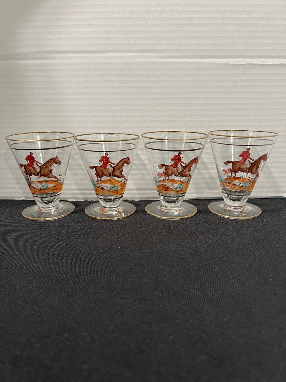Set of 4 Cordial Hand Painted Glasses